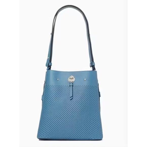 Kate Spade New York Marti Large Bucket Bag*New w/out tags*BLUE Pebbled Leather - Picture 2 of 16